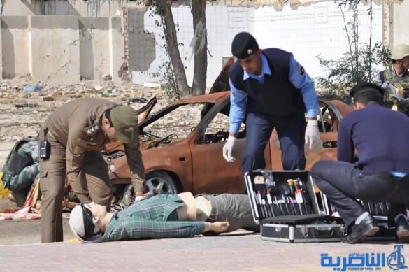 شرطة ذي قار تنفذ تدريبا ميدانيا هو الاكبر من نوعه للتعامل مع مسرح الجريمة – تقرير مصور –