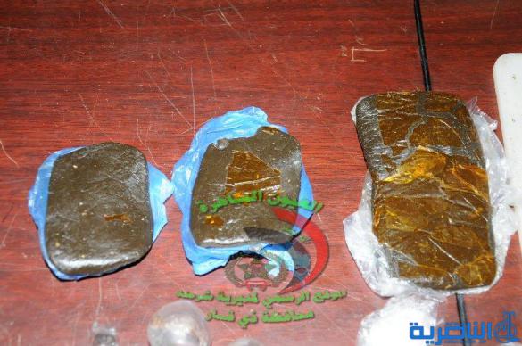 شرطة ذي قار تضبط كميات من الحشيشة وتعتقل اثنين من المتاجرين بها