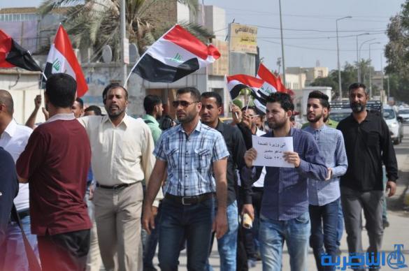 الاجراء في صحة ذي قار يتظاهرون لحسم ملف تعينهم   - تقرير مصور -
