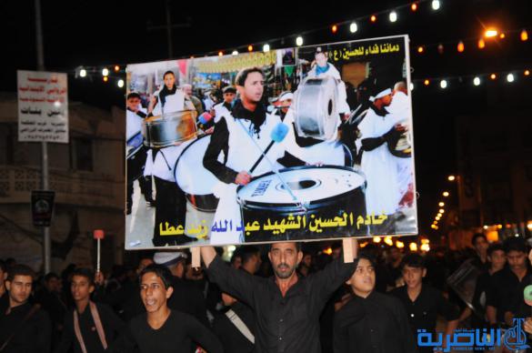 بالصور : مواكب العزاء في ليلة السابع من محرم في مدينة الناصرية 