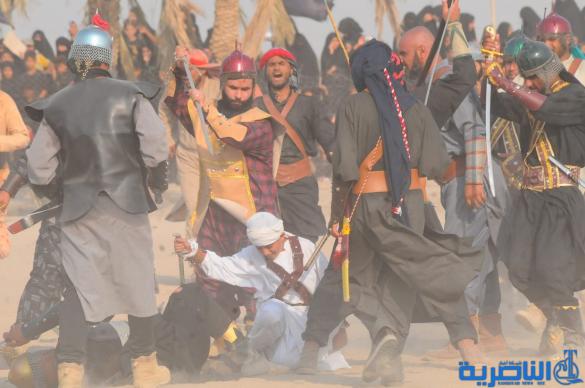 بالصور:الناصرية تحيي ذكرى عاشوراء بعرض تشابيه لواقعة الطف