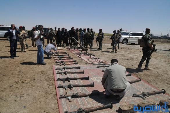 اعتقال شخص بحوزته مدافع هاون وأسلحة في الإصلاح شرق الناصرية – تقرير مصور -