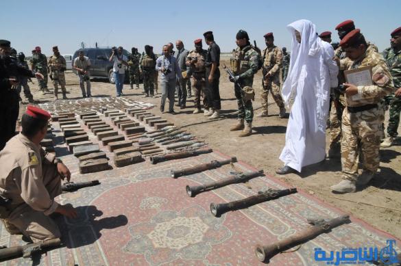 اعتقال شخص بحوزته مدافع هاون وأسلحة في الإصلاح شرق الناصرية – تقرير مصور -