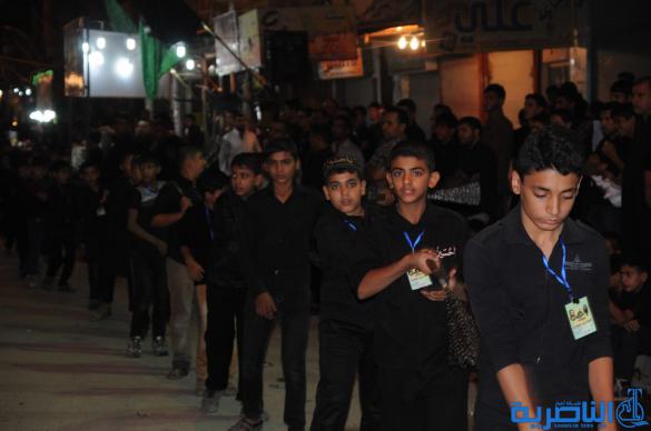  بالصور : شارع الحبوبي يتزين بمواكب العزاء في ليلة الثامن من محرم الحرام   