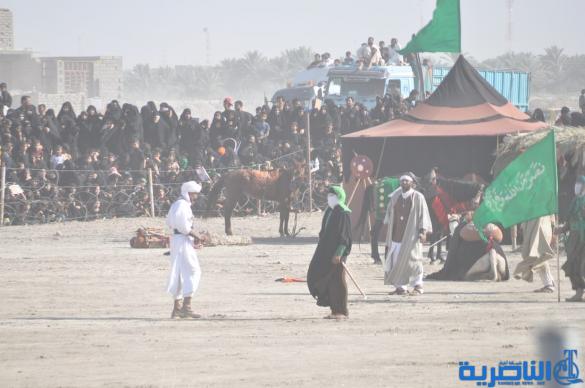 بالصور:الناصرية تنظم عرض لتشابيه واقعة الطف في يوم العاشر من شهر محرم