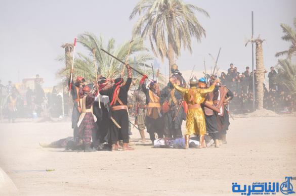 بالصور:الناصرية تنظم عرض لتشابيه واقعة الطف في يوم العاشر من شهر محرم