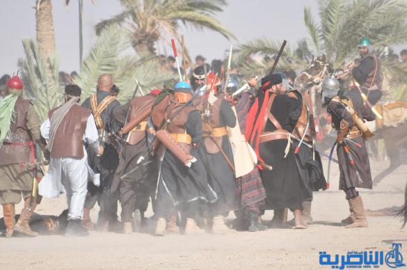 بالصور:الناصرية تنظم عرض لتشابيه واقعة الطف في يوم العاشر من شهر محرم