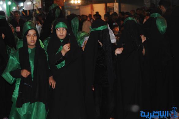  بالصور : شارع الحبوبي يتزين بمواكب العزاء في ليلة الثامن من محرم الحرام   