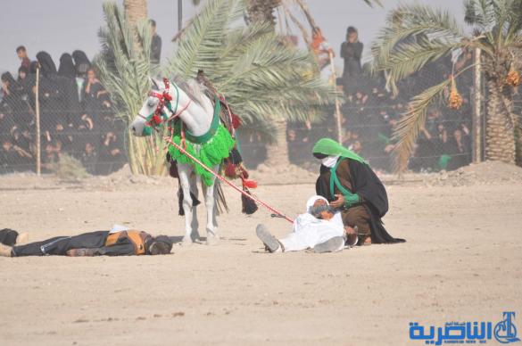 بالصور:الناصرية تنظم عرض لتشابيه واقعة الطف في يوم العاشر من شهر محرم