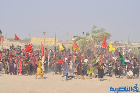 بالصور:الناصرية تنظم عرض لتشابيه واقعة الطف في يوم العاشر من شهر محرم