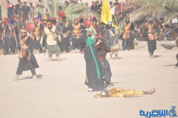 بالصور:الناصرية تنظم عرض لتشابيه واقعة الطف في يوم العاشر من شهر محرم