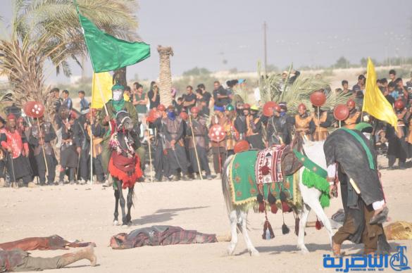 بالصور:الناصرية تنظم عرض لتشابيه واقعة الطف في يوم العاشر من شهر محرم
