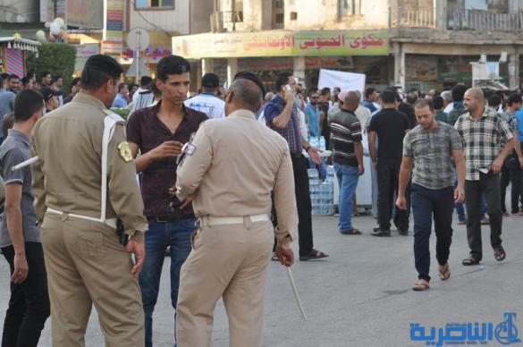 شرطة ذي قار تعزز اجراءاتها الامنية قرب الحبوبي لتامين المتظاهرين - تقرير مصور -