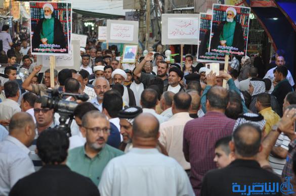 الناصرية تتظاهر دعما للشيخ الناصري - تقرير مصور -