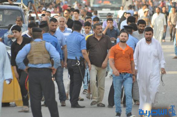 شرطة ذي قار تعزز اجراءاتها الامنية قرب الحبوبي لتامين المتظاهرين - تقرير مصور -