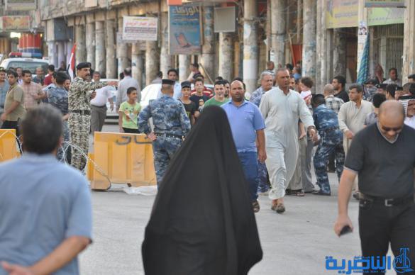 شرطة ذي قار تعزز اجراءاتها الامنية قرب الحبوبي لتامين المتظاهرين - تقرير مصور -