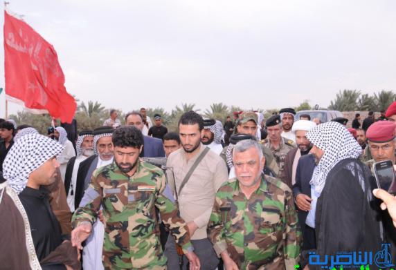 هادي العامري في الناصرية لعزاء ذوي شهداء معركة جرف الصخر 