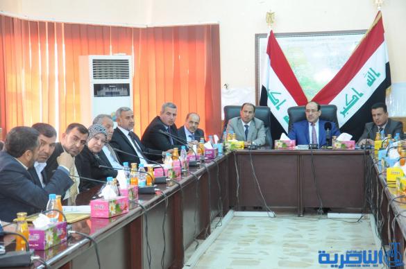 تقرير مصور عن اجتماع المالكي مع اعضاء مجلس ذي قار