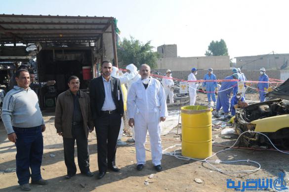 المباشرة برفع مئات القطع الملوثة اشعاعيا من مدينتي الناصرية وسوق الشيوخ _تقرير مصور _