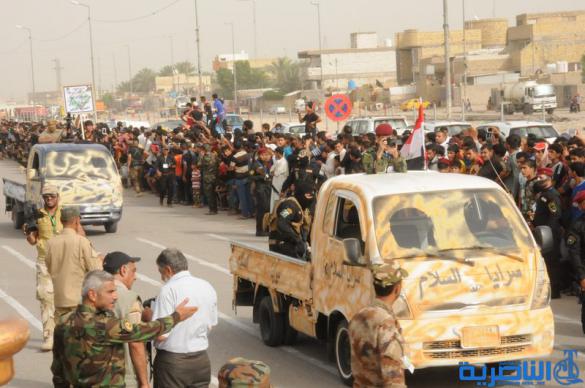 بالصور : الاستعراض المركزي لسرايا السلام في مدينة الناصرية