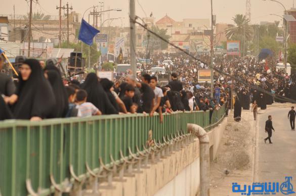 بالصور:مواكب الاعزاء على جسر النصر في الناصرية