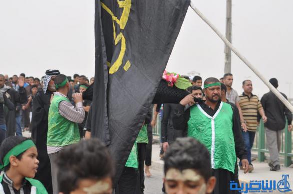 بالصور:مواكب الاعزاء على جسر النصر في الناصرية