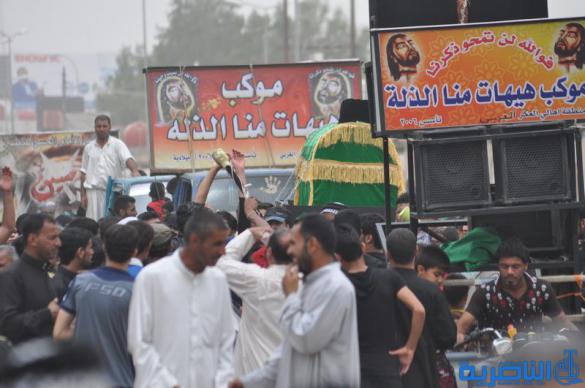 بالصور:عزاء الامام موسى الكاظم ( عليه السلام ) في شارع الحبوبي بالناصرية