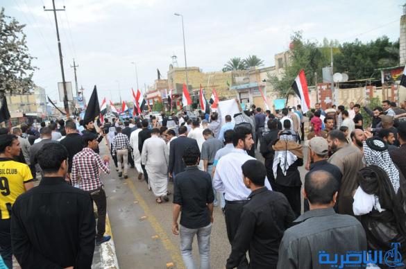 أنصار الصدر يتظاهرون وسط الناصرية رفضا لتصريحات المالكي الأخيرة - تقرير مصور -