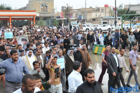 أنصار الصدر يتظاهرون وسط الناصرية رفضا لتصريحات المالكي الأخيرة - تقرير مصور -