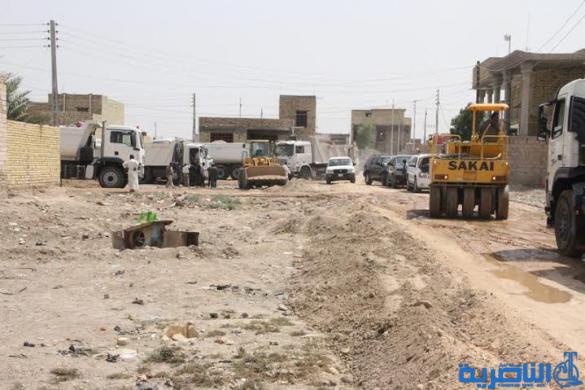 بالصور : محافظ ذي قار يشرف على حملة خدمية واسعة في قضاء الرفاعي  شاركت فيها اكثر من 50 الية خدمية اختصاصية