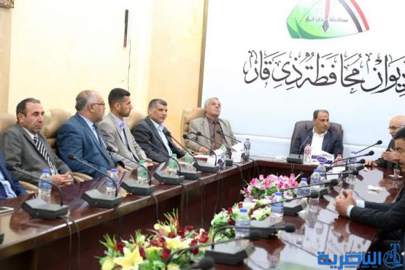 محافظ ذي قار يلتقي بممثلي نقابة المعلمين ويؤكد على اهمية توفير كافة سبيل الدعم للارتقاء بالواقع التعليمي  