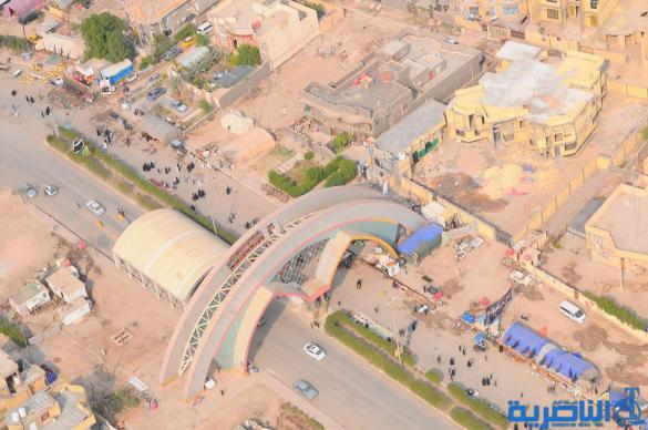 بعدسة شبكة اخبار الناصرية:صور جوية لجموع الزوار على درب الحسين