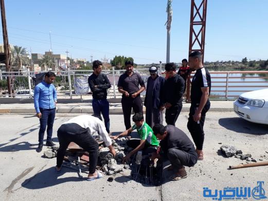 إصلاح جسر في ناحية العكيكة من قبل المواطنين -تقرير مصور-