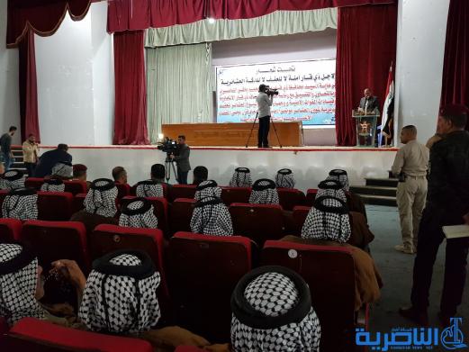 محافظ ذي قار  يرعى مؤتمرا للحد من النزاعات العشائرية -تقرير مصور-