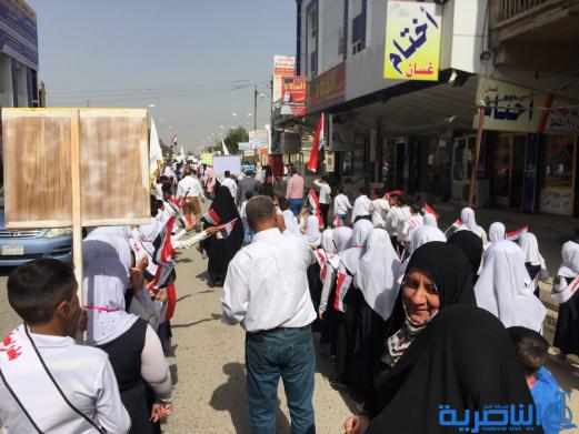 بالصور:مسيرة ايتام مبرات التضامن في ذي قار احتفاء بيوم اليتيم السنوي