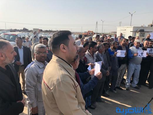 الناصرية :موظفو الطاقة الحرارية يتظاهرون لزيادة مخصصاتهم المالية - تقرير مصور -