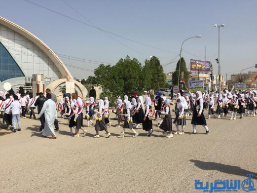 بالصور:مسيرة ايتام مبرات التضامن في ذي قار احتفاء بيوم اليتيم السنوي