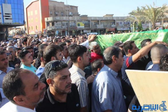 بالصور: الناصرية تشيع الشيخ ابو ابراهيم الناصري الى مثواه الاخير