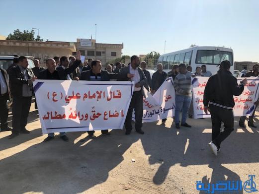 الناصرية : موظفو الري والبزل يتظاهرون للمطالبة بمخصصات مالية 