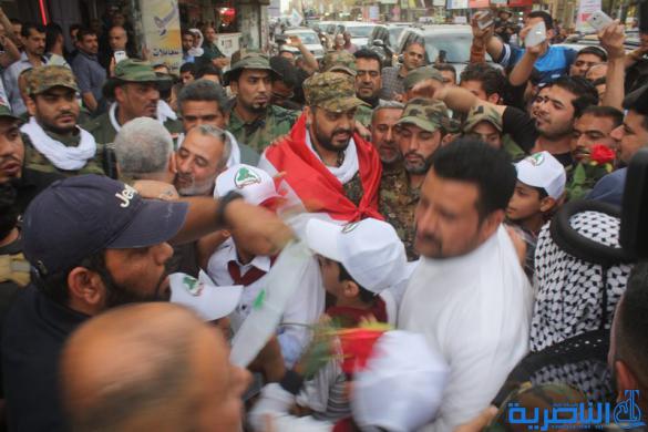 الخزعلي من الناصرية : ذي قار صنعت الانتصار في تكريت، وآن لهم ان يحتفلوا بالنصر- تقرير مصور -