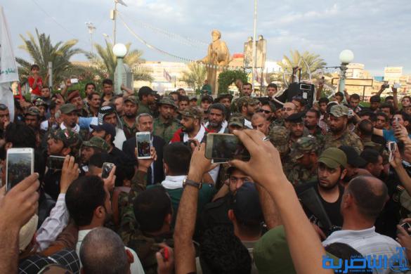 الخزعلي من الناصرية : ذي قار صنعت الانتصار في تكريت، وآن لهم ان يحتفلوا بالنصر- تقرير مصور -