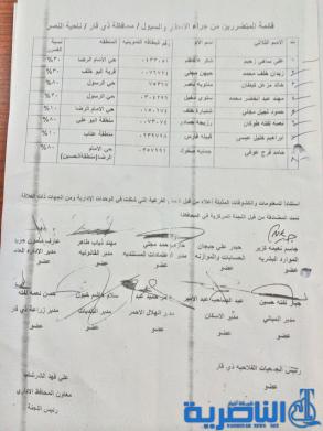 مكتب البرلمان في ذي قار يوزع الجمعة تعويضات مالية للمتضررين من الامطار – قوائم بالاسماء –