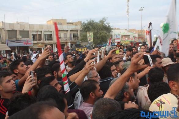 الخزعلي من الناصرية : ذي قار صنعت الانتصار في تكريت، وآن لهم ان يحتفلوا بالنصر- تقرير مصور -
