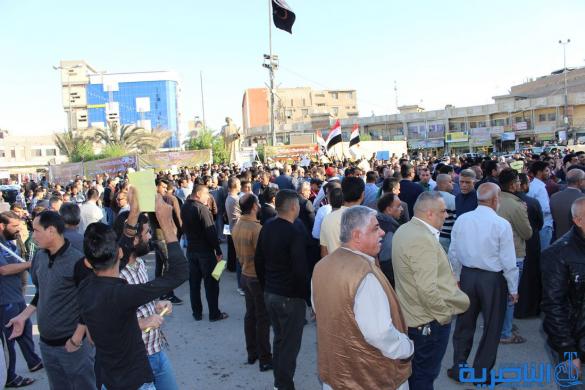 بالصور:تظاهرة في الناصرية ضد مشروع الخصخصة 