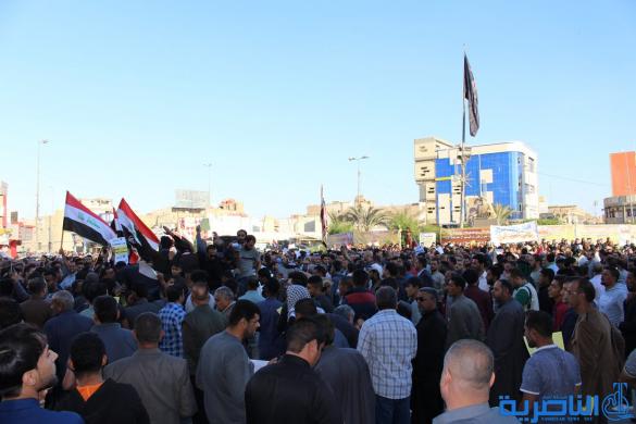 بالصور:تظاهرة في الناصرية ضد مشروع الخصخصة 