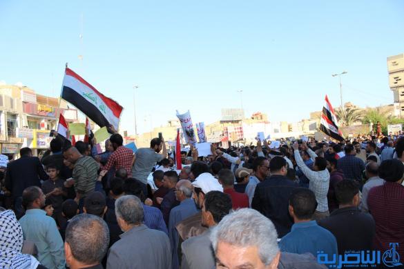 بالصور:تظاهرة في الناصرية ضد مشروع الخصخصة 