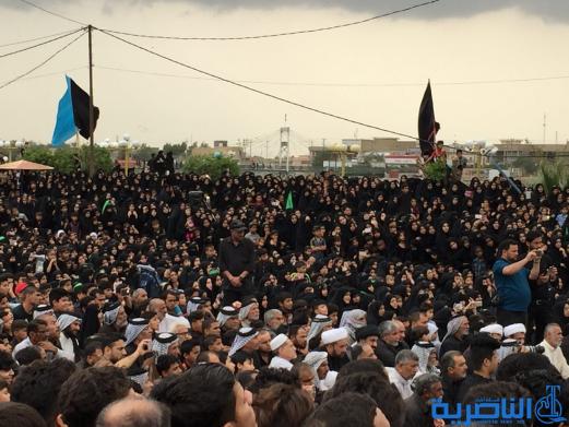 بالصور: الالاف يحيون شهادة الامام الكاظم (ع) في مدينة الناصرية