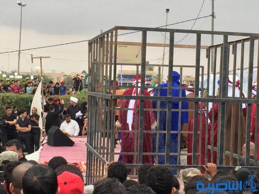 بالصور: الالاف يحيون شهادة الامام الكاظم (ع) في مدينة الناصرية