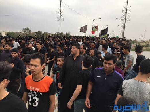بالصور: الالاف يحيون شهادة الامام الكاظم (ع) في مدينة الناصرية