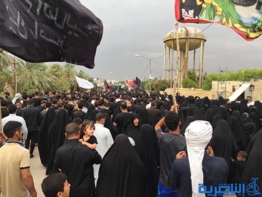 بالصور: الالاف يحيون شهادة الامام الكاظم (ع) في مدينة الناصرية